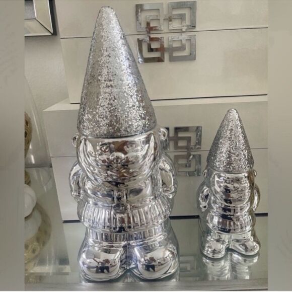 Set of 2 NEW Silver DW Home Gnome Candle 
SILVER SPRUCE Scented - Picture 8 of 16